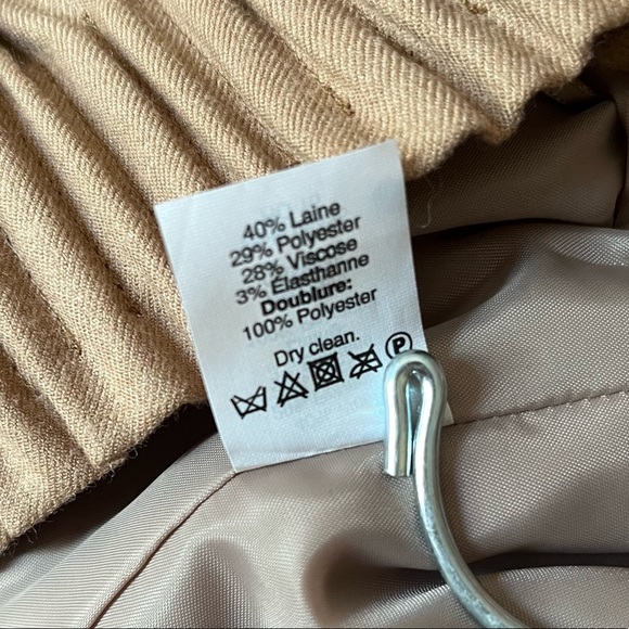 new! J. Crew | Pull-on Tan Wool Blend “Sidewalk” Wool Skirt w/pockets - Picture 7 of 11